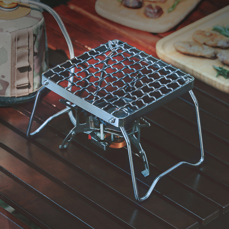 Grille de support pliable pour poêle d'extérieur, support pour plaque de cuisson
- Outdoor Stove Foldable Bracket Grid Baking Pan Holder