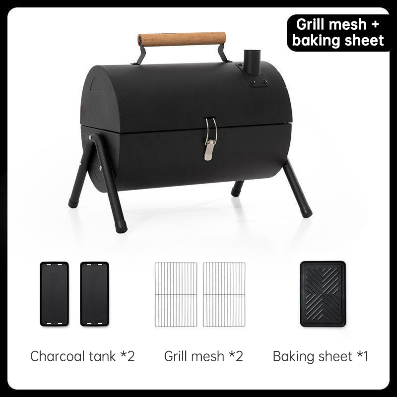 Barbecue portable double face pour l'extérieur, réchaud de camping, barbecue au charbon de bois, grille de barbecue.
-Outdoor portable double-sided barbecue stove, barbecue rack. Camping, home…