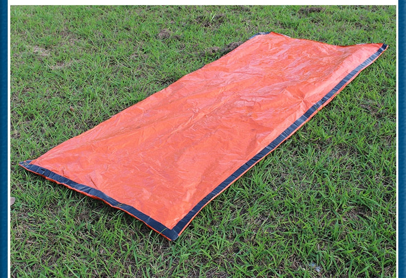 Sac de Couchage de secours portable réutilisable et étanche pour espace de sauvetage, sac thermique orange
- Portable sleeping bag Emergency foil Reusable Waterproof Rescue Space Thermal orange Bag