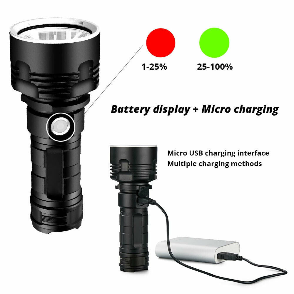 Nouvelle lampe de poche P50 à chargement USB et lumière puissante
- New P50 Strong Light USB Charging Flashlight