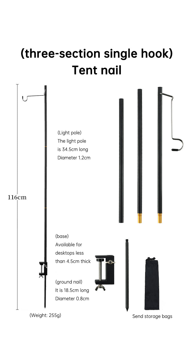 Support de lanterne léger en alliage d'aluminium avec sac de rangement, pour l'extérieur
- Lightweight Aluminum Alloy Holder Lantern Stand with Storage Bag, Outdoor