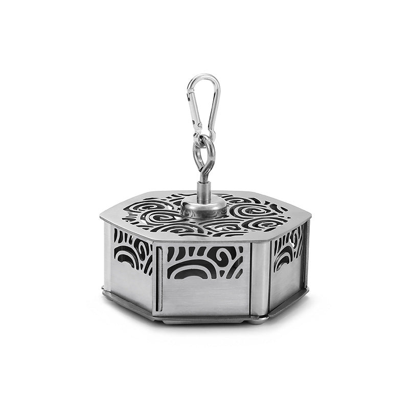 Boîte à spirale anti-moustique magnétique pour camping ou pour toutes autres activités. Fait en acier inoxydable.
- Magnetic mosquito coil box for camping or any other activities. Made of stainless steel.
