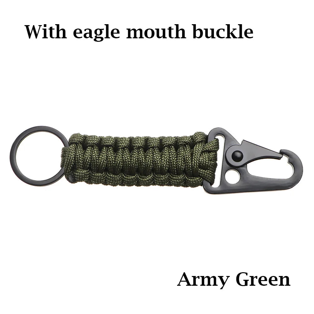 Porte-clés d'extérieur en paracorde militaire, kit de survie de camping, décapsuleur, nœud d'urgence
-Outdoor Keychain Ring Military Paracord, Rope Camping Survival Kit Emergency Knot Bottle Opener
