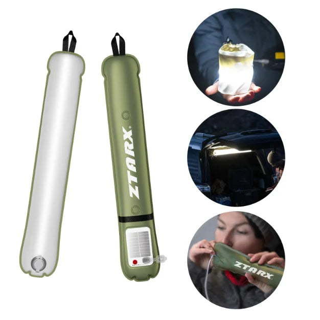 Lampe de camping gonflable pliable d'extérieur, lampe solaire gonflable, colonne d'aspiration magnétique étanche, lanterne portable
-Outdoor folding inflatable camping light solar inflatable light waterproof magnetic suction column portable lantern