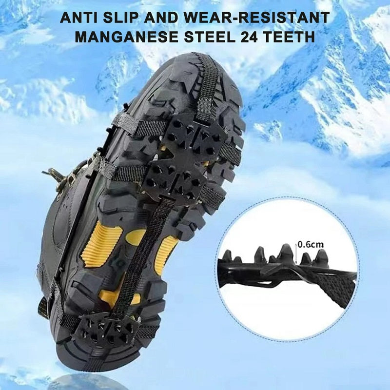 Crampons antidérapants à 24 dents pour chaussures à glace
- 24 Teeth Ice Grips Anti-Slip Ice Claws Winter Gripper Shoe Covers