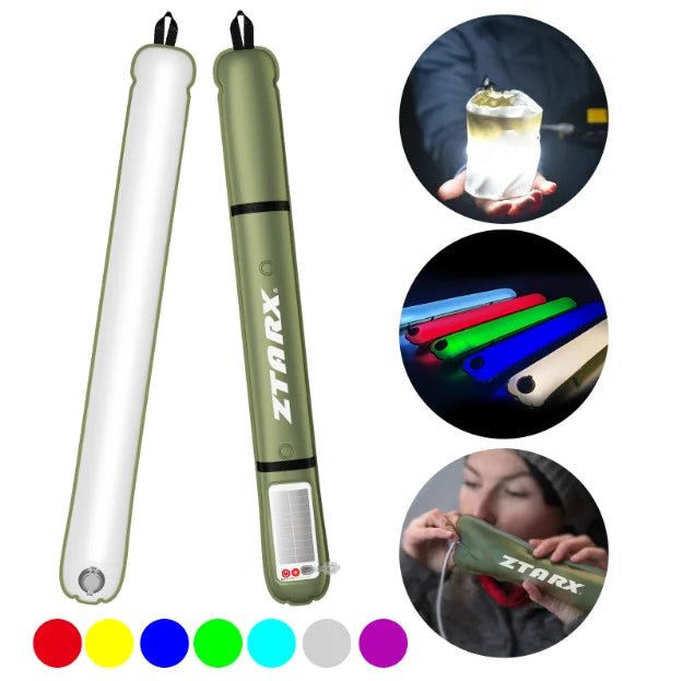 Lampe de camping gonflable pliable d'extérieur, lampe solaire gonflable, colonne d'aspiration magnétique étanche, lanterne portable
-Outdoor folding inflatable camping light solar inflatable light waterproof magnetic suction column portable lantern