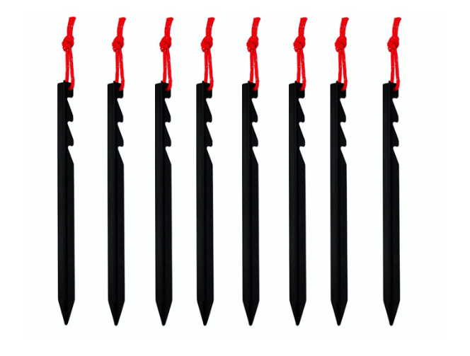Lot de 6 piquets de tente en alliage d'aluminium à point tactile Multi-dents Super légers crochet de tente de camping ou autre.                           - 6pcs/lot adjustable touch point aluminum alloy tent pegs Multi tooth  Super light stake