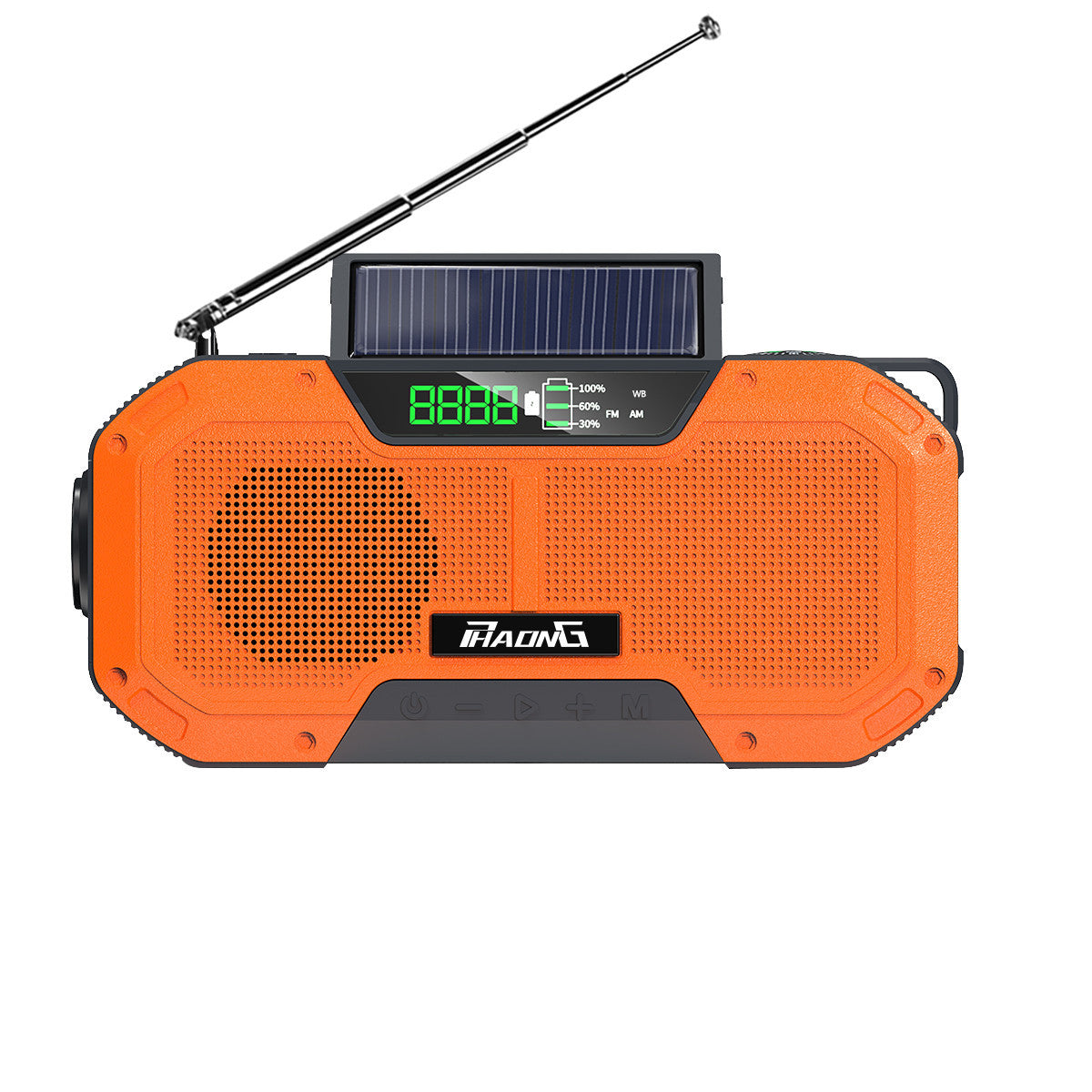 Radio d'urgence extérieure, haut-parleur Bluetooth, lampe de poche solaire, charge mobile, 5 000 mAh, grande capacité -Outdoor Emergency Radio Bluetooth Speaker Solar Hand Flashlight Mobile Charging 5000 Mah Large Capacity