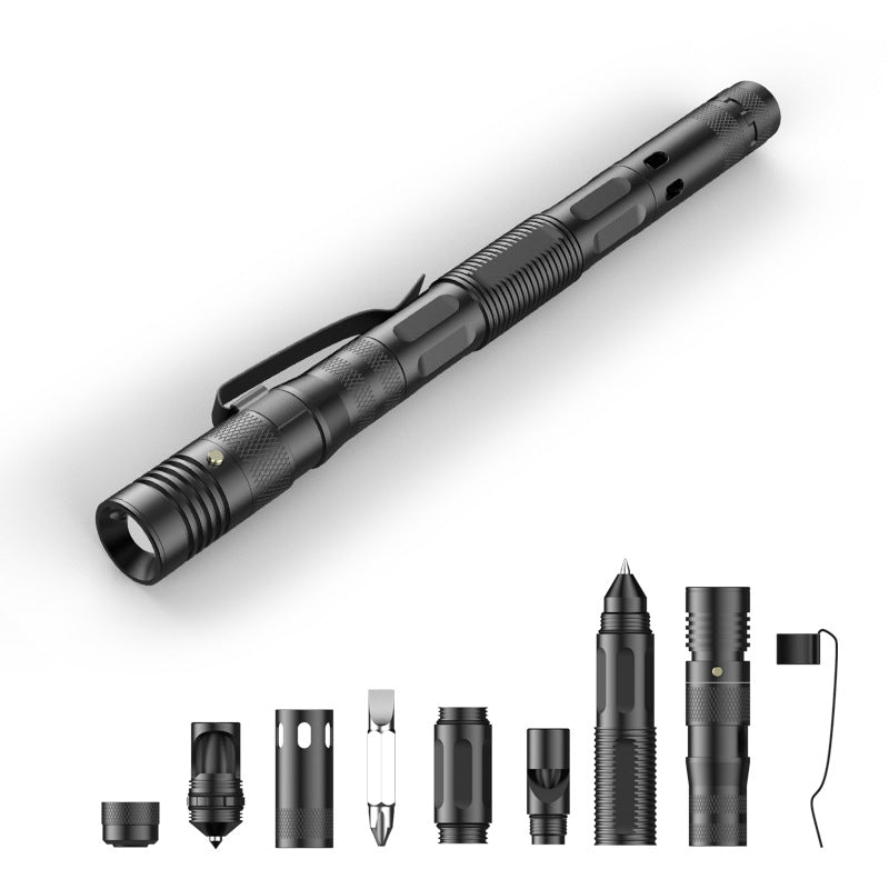 Stylo tactique multifonctionnel, lampe de poche, stylo de défense, marteau pour fenêtre cassée
- Multifunctional Tactical Pen Flashlight Defense Pen Broken Window Hammer