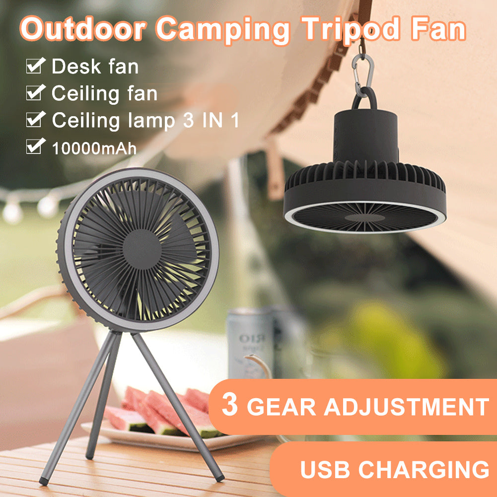 Ventilateur d'extérieur à trépied, petite lampe de plafond portable pour tente de camping, chargement USB sans fil
-Tripod Outdoor Fan, Portable Camping Tent Small Ceiling Fan Lamp Wireless USB Charging
