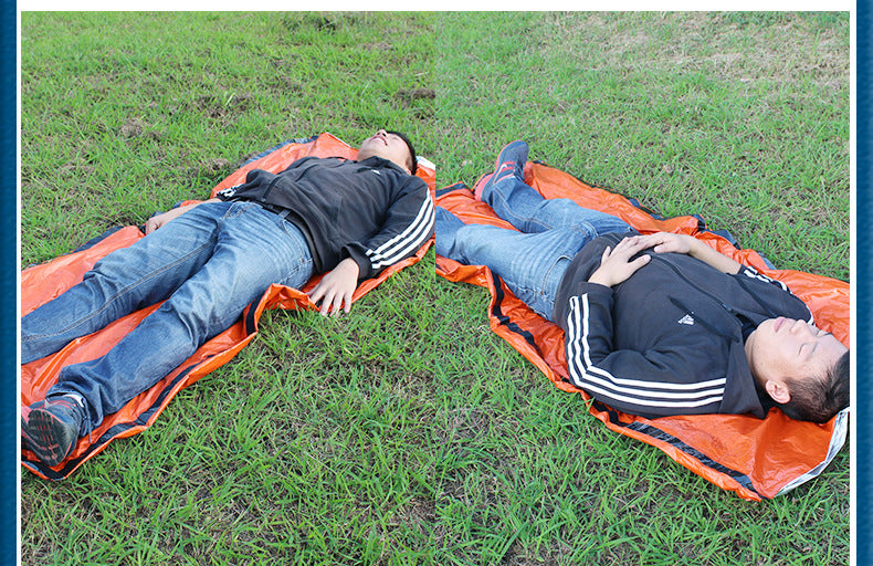 Sac de Couchage de secours portable réutilisable et étanche pour espace de sauvetage, sac thermique orange
- Portable sleeping bag Emergency foil Reusable Waterproof Rescue Space Thermal orange Bag