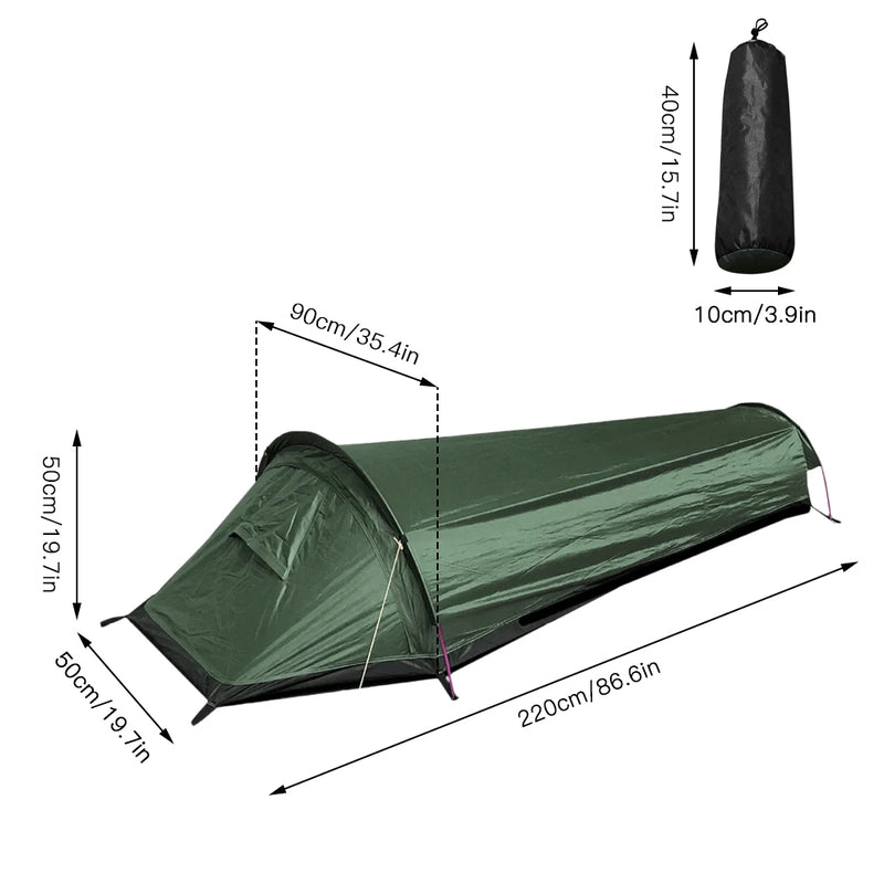 Tente de camping pour une personne, ultralégère, compacte,tente de randonnée étanche, housse de randonnée                           -Camping Single Person Tent Ultralight Compact Outdoor Waterproof Backpacking Tent Cover Hiking