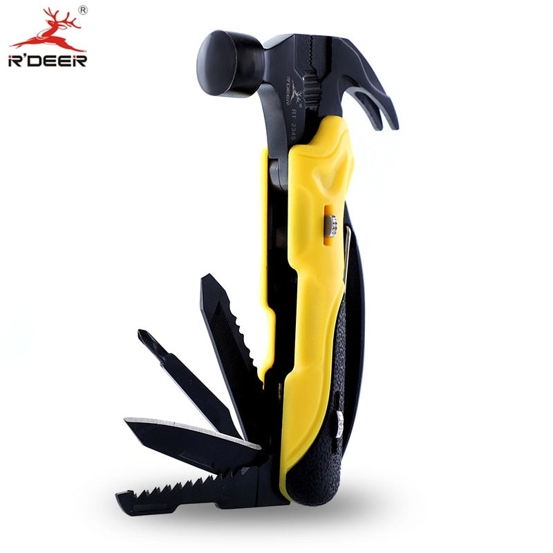 Couteau de survie, camping, multifonctions. 7 en 1, Ensemble d'outils multifonctions de poche Mini Marteau, Pinces pliables Couteau, Tournevis
- Multi Tool Outdoor Survival Knife 7 in 1 Pocket Multi Function Tools Set Foldaway Plers Knife Screwdriver