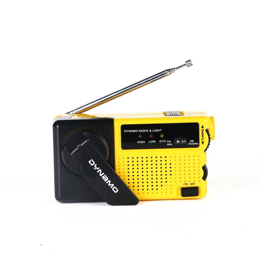 Lampe d'urgence LED d'extérieur Mini-manivelle rechargeable Radio AMFM
-Outdoor Emergency LED Light Mini Hand-Crank Rechargeable AMFM Radio