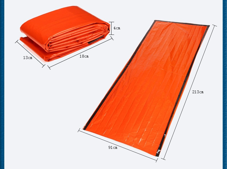 Sac de Couchage de secours portable réutilisable et étanche pour espace de sauvetage, sac thermique orange
- Portable sleeping bag Emergency foil Reusable Waterproof Rescue Space Thermal orange Bag