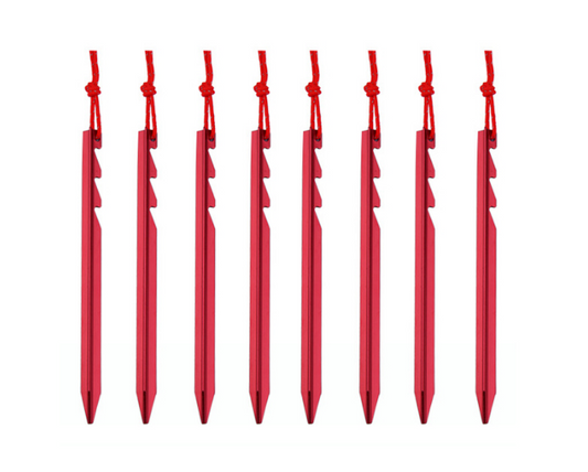 Lot de 6 piquets de tente en alliage d'aluminium à point tactile Multi-dents Super légers crochet de tente de camping ou autre.                           - 6pcs/lot adjustable touch point aluminum alloy tent pegs Multi tooth  Super light stake