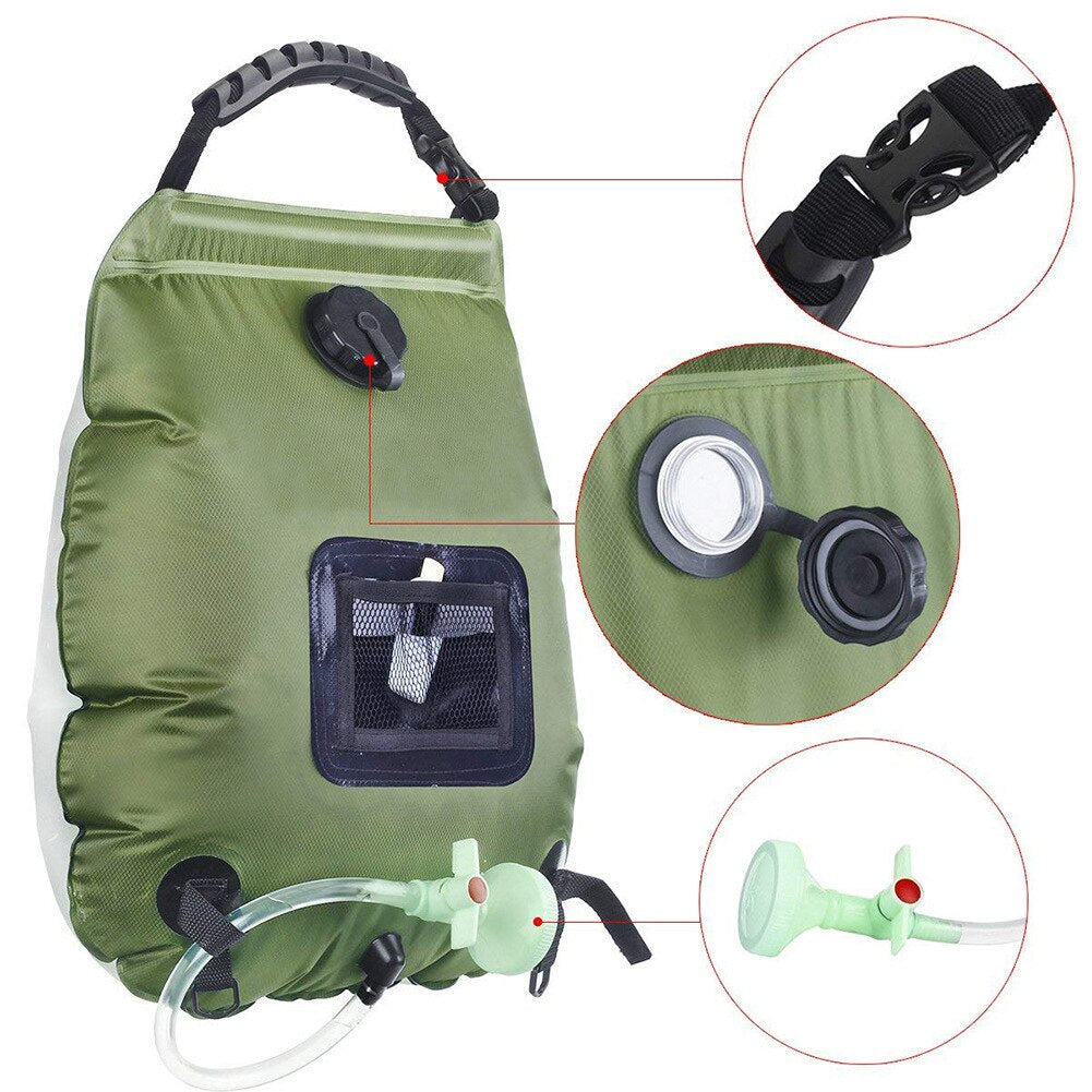 Douche portable 20L absorbe la chaleur du soleil. Camping et plus
- Portable Shower 20L Sun absorber. Camping and more