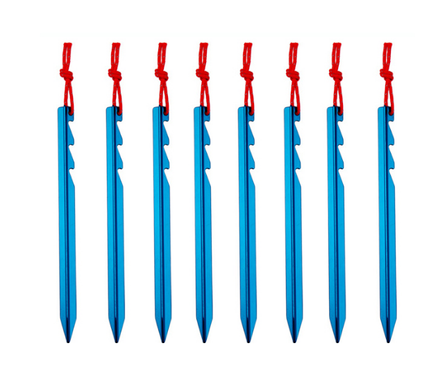 Lot de 6 piquets de tente en alliage d'aluminium à point tactile Multi-dents Super légers crochet de tente de camping ou autre.                           - 6pcs/lot adjustable touch point aluminum alloy tent pegs Multi tooth  Super light stake