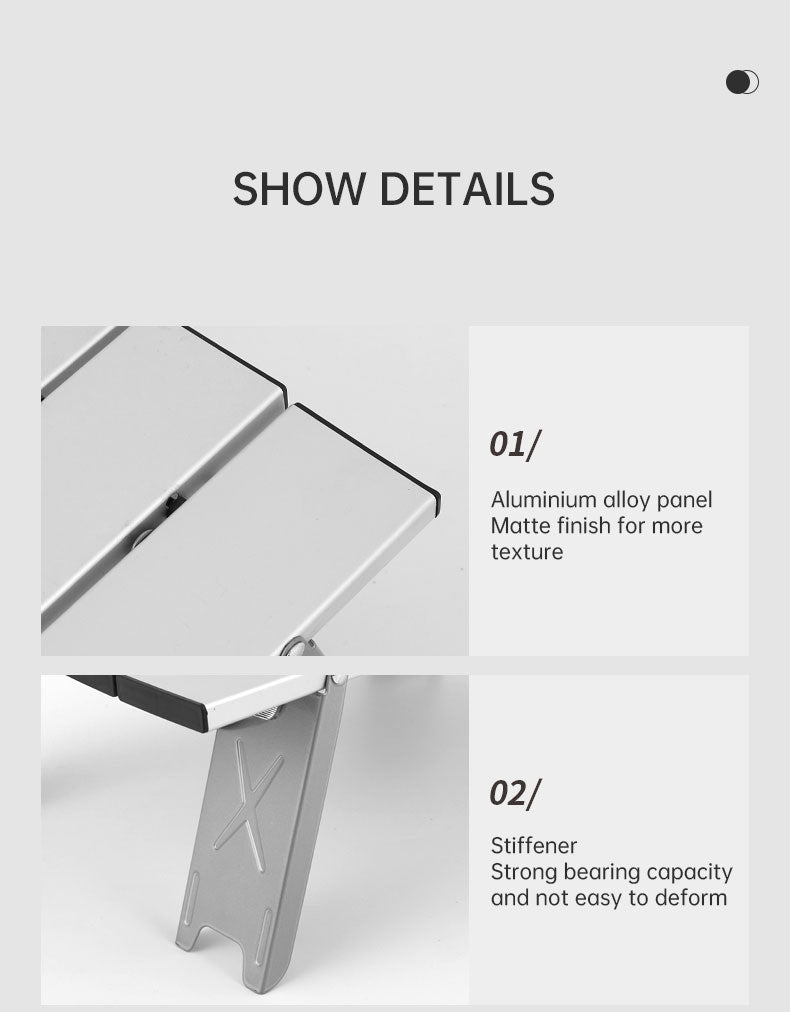 Mini table de pique-nique de camping pliable et ultralégère en aluminium, pliable.
- Black Lightweight Portable Folding Ultralight Roll Up Mini Aluminum Picnic,Camping Table.