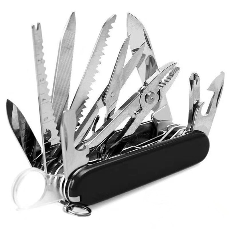 Couteau de camping pliant multifonctionnel, outil combiné long, pince, manche en bois rétro, multi-usages.
-Multi Functional Folding Camping knife Long Combination Tool Pliers Retro Wooden Handle Multi-Purpose.