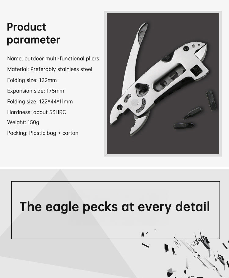 Pince de camping,plein air, pince à outils polyvalente, combinaison d'outils
- Outdoor camping pliers, multi-purpose tool pliers, outdoor wrench tool combination