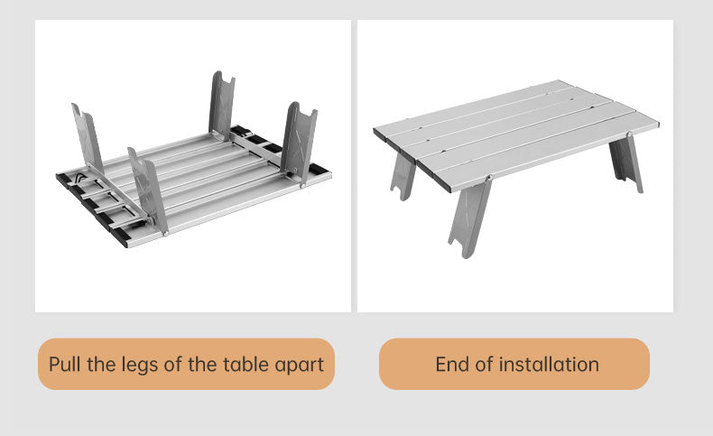 Mini table de pique-nique de camping pliable et ultralégère en aluminium, pliable.
- Black Lightweight Portable Folding Ultralight Roll Up Mini Aluminum Picnic,Camping Table.