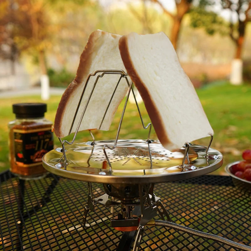 Grille-pain Pliable et Portable en Acier Inoxydable pour Camping en Plein Air, Survie, Multi-Usages, pour Poêle à Propane, Feu de Camp
- Simple Folding,Portable Stainless Steel Toast Rack Outdoor Camping, Survival,Multi-Purpose