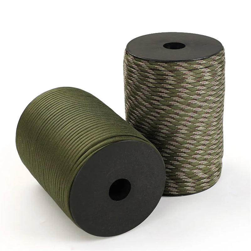 Corde paracorde militaire standard 550 100 m 9 brins 4mm, corde de survie, tente, sangle, corde à linge                            -100M 550 Military Standard 9-Core Paracord Rope 4mm Outdoor,Survival Umbrella Tent Lanyard Strap Clothesline