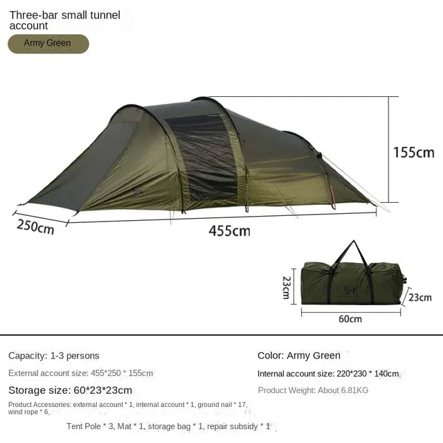 Tente tunnel YOUSKY Fournitures de camping en plein air Équipement Tente de camping familiale pliable et portable            - YOUSKY Tunnel Tent Outdoor Camping Supplies Equipment Folding Portable Thickened Camping Family Tent