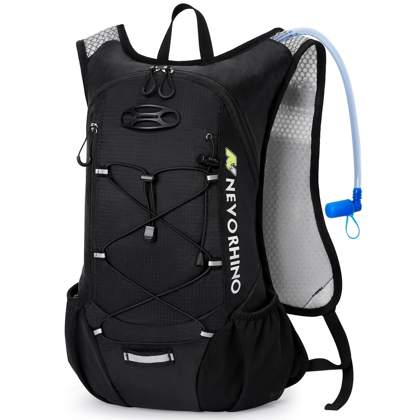 Sac de sport à réservoir d’eau d’une capacité de 12L. Sac de 2L inclus. Bon pour tout type d’activités. 

-Sports bag with 12L water reservoir. 2L bag included. Good for all types of activities.