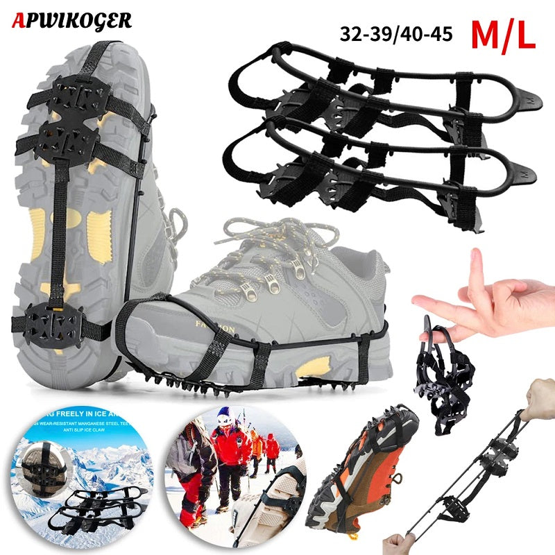 Crampons antidérapants à 24 dents pour chaussures à glace
- 24 Teeth Ice Grips Anti-Slip Ice Claws Winter Gripper Shoe Covers