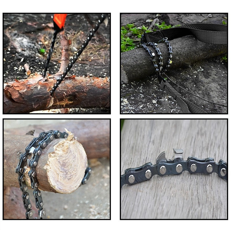 Tronçonneuse de poche portable pour camping, randonnée, urgence, tronçonneuse à main avec sac en nylon, survie en plein air, 65 cm
- Portable Pocket Chain saw Camping Hiking Emergency Hand Chainsaw with Nylon Bag Outdoor Survival 65cm