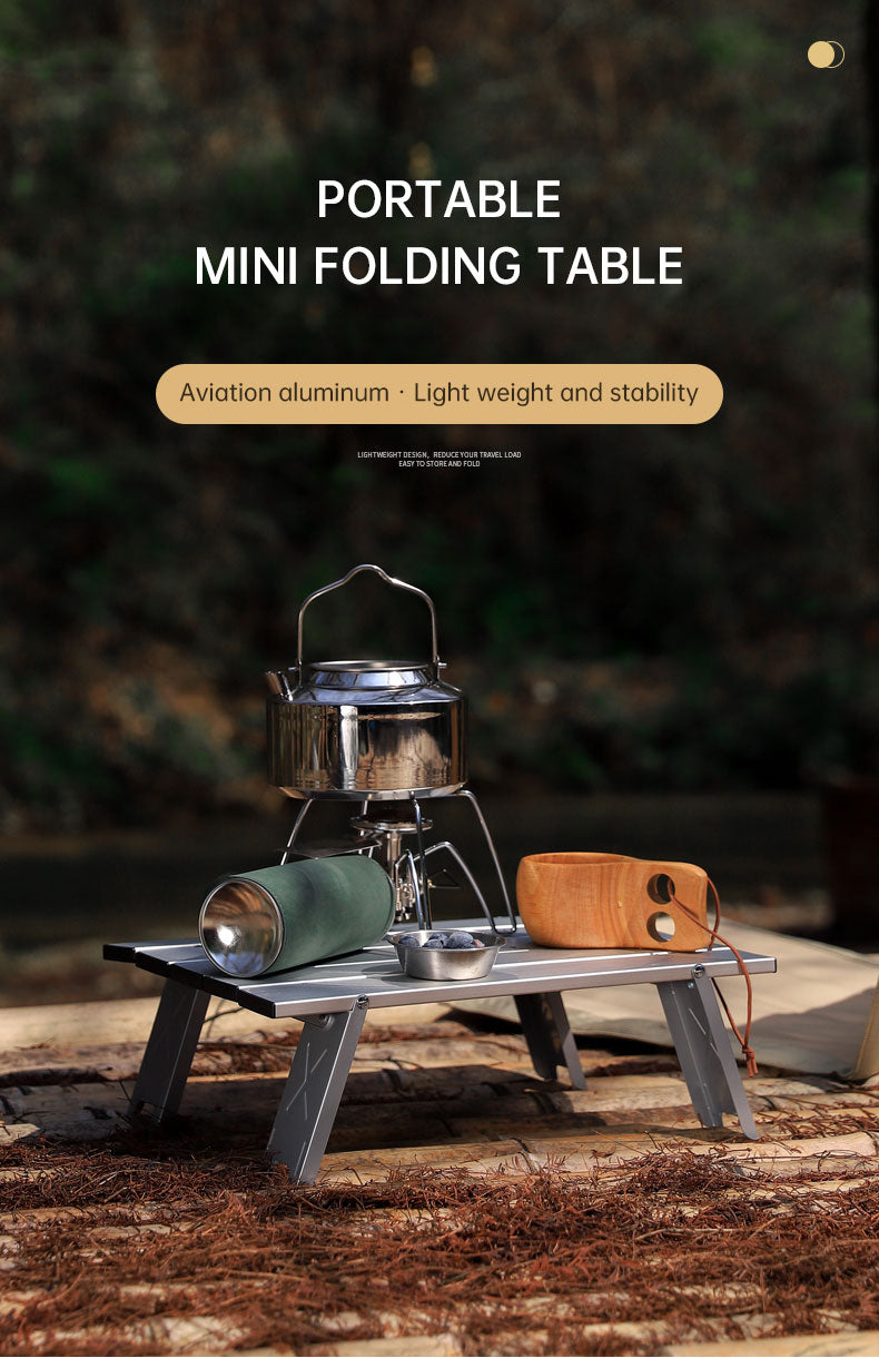 Mini table de pique-nique de camping pliable et ultralégère en aluminium, pliable.
- Black Lightweight Portable Folding Ultralight Roll Up Mini Aluminum Picnic,Camping Table.