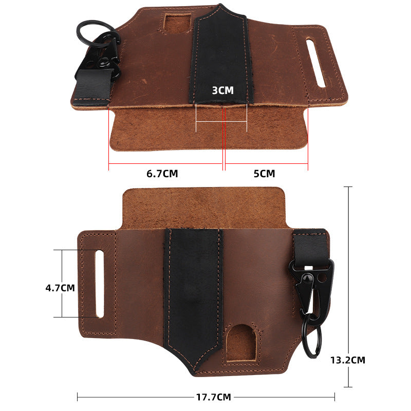 GEBWOLF Étui à couteaux multifonctions en cuir de poche tactique
-GEBWOLF New EDC Tactical Pocket Leather Multi-Function Knife Case