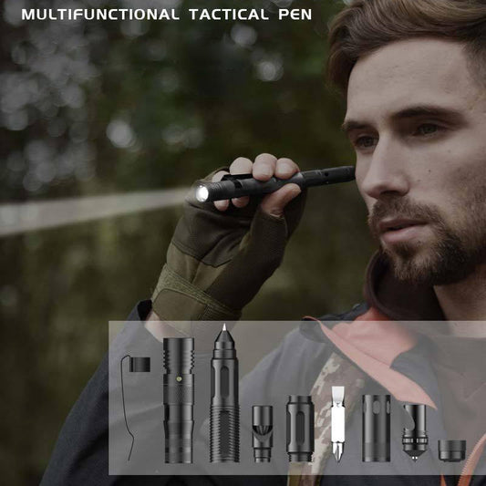 Stylo tactique multifonctionnel, lampe de poche, stylo de défense, marteau pour fenêtre cassée
- Multifunctional Tactical Pen Flashlight Defense Pen Broken Window Hammer