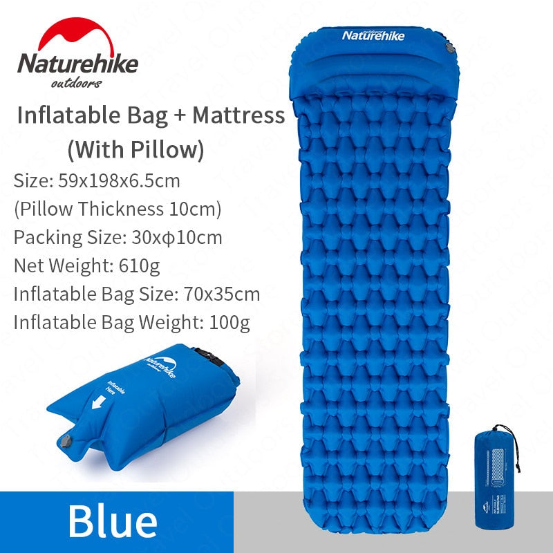 Naturehike, Matelas de Camping Gonflable, Ultra-Léger 
- Naturehike, Ultralight Inflatable Camping Mattress