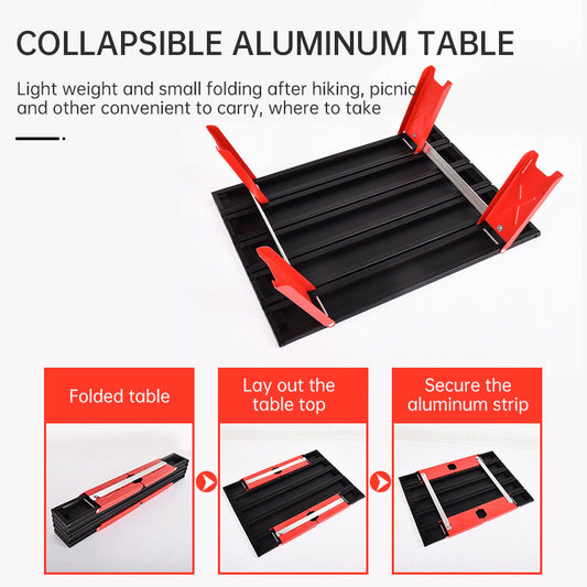 Mini table de pique-nique de camping pliable et ultralégère en aluminium, pliable.
- Black Lightweight Portable Folding Ultralight Roll Up Mini Aluminum Picnic,Camping Table.