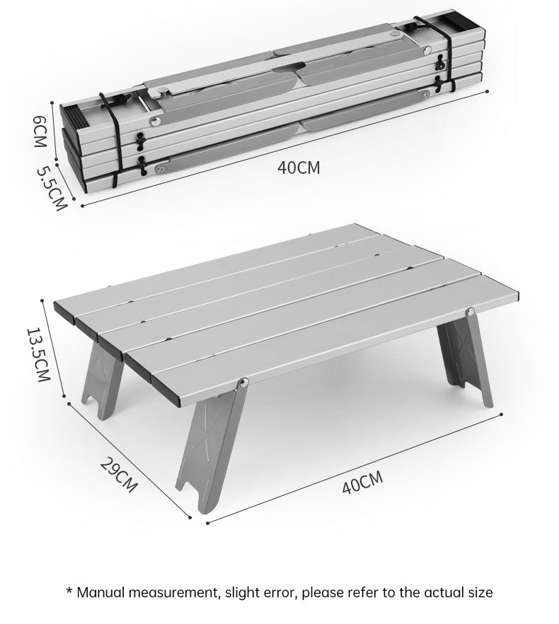 Mini table de pique-nique de camping pliable et ultralégère en aluminium, pliable.
- Black Lightweight Portable Folding Ultralight Roll Up Mini Aluminum Picnic,Camping Table.