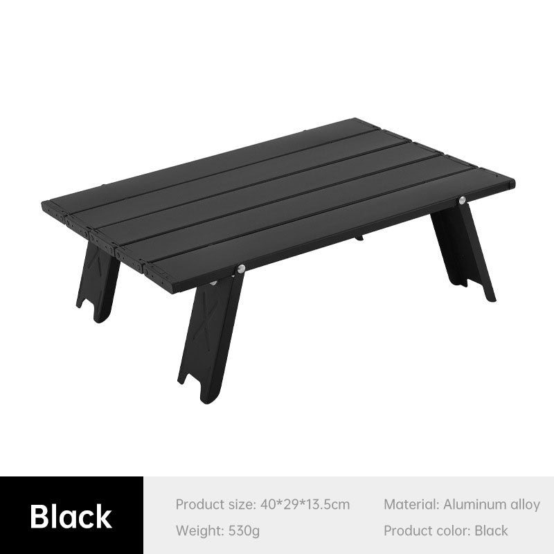 Mini table de pique-nique de camping pliable et ultralégère en aluminium, pliable.
- Black Lightweight Portable Folding Ultralight Roll Up Mini Aluminum Picnic,Camping Table.