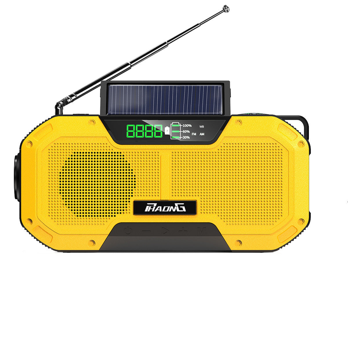 Radio d'urgence extérieure, haut-parleur Bluetooth, lampe de poche solaire, charge mobile, 5 000 mAh, grande capacité -Outdoor Emergency Radio Bluetooth Speaker Solar Hand Flashlight Mobile Charging 5000 Mah Large Capacity