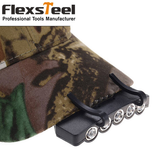 Lampe frontale de camping à 5 LED ultra lumineuses avec clip de fixation pour casquette
-5 Ultra Bright Leds Camping Fishing Head Lamp Hat Cap Light with Hardness Clip