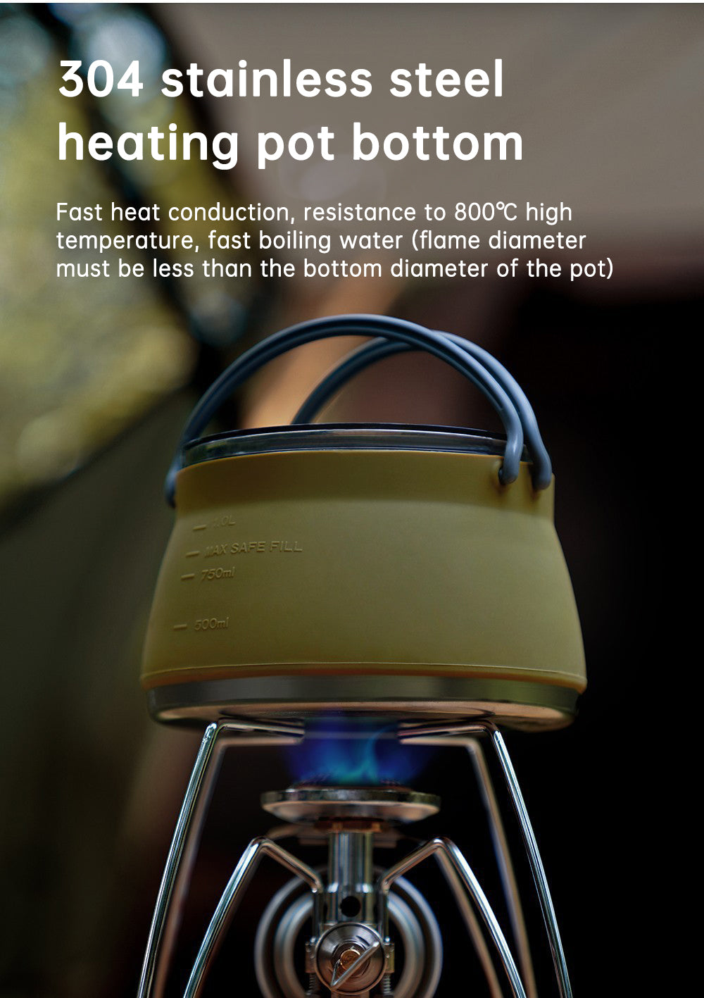 Nouvelle bouilloire pliable portable en silicone pour camping, pot pliable compressible pour l'extérieur
- New Camping Portable Silicone Folding Kettle Outdoor Compressible Folding Pot