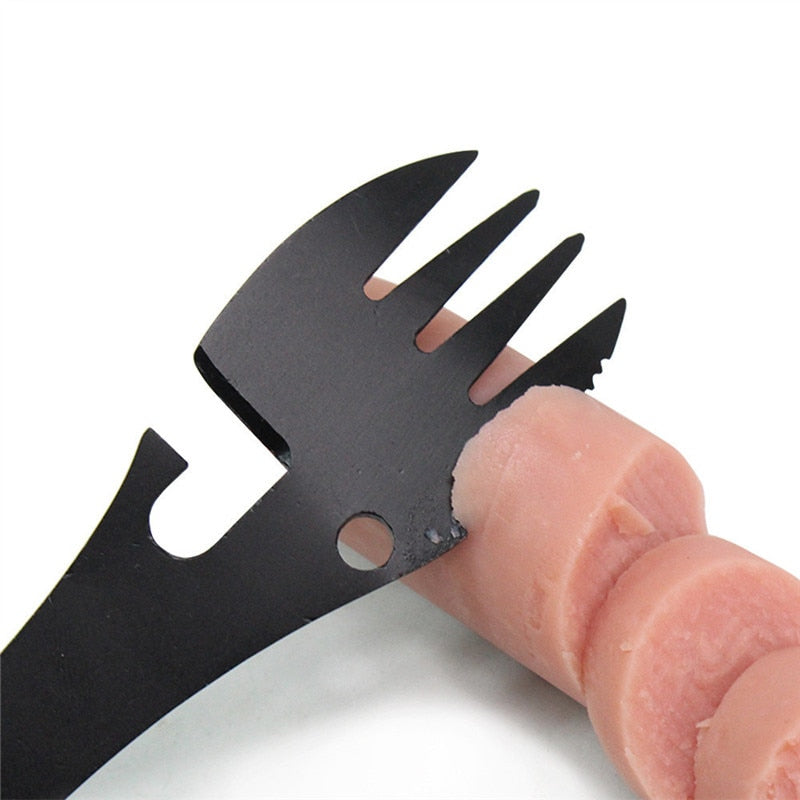 Ustensile de cuisine de camping et/ou de Survie,multifonctionnel Cuillère Fourchette Décapsuleur   - Multifunctional Camping and Survival Cookware Spoon Fork Bottle Opener Portable Tool.