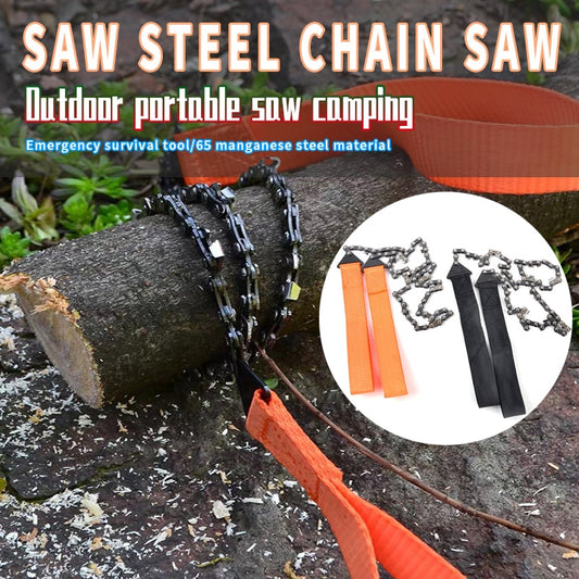 Tronçonneuse de poche portable pour camping, randonnée, urgence, tronçonneuse à main avec sac en nylon, survie en plein air, 65 cm
- Portable Pocket Chain saw Camping Hiking Emergency Hand Chainsaw with Nylon Bag Outdoor Survival 65cm