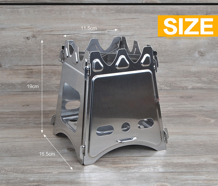 Poêle à Bois Pliable en Acier Inoxydable pour Camping en Plein Air, Pique-Nique, Survie
- Folding Stainless Steel  Wood Stove for Outdoor Camping Cooking BBQ Picnic