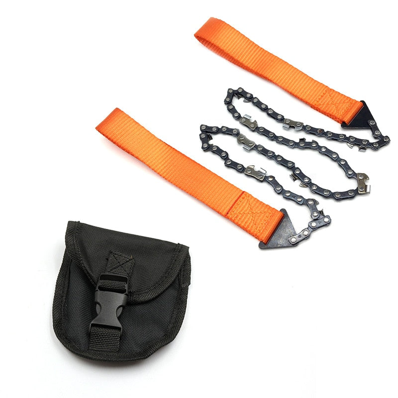 Tronçonneuse de poche portable pour camping, randonnée, urgence, tronçonneuse à main avec sac en nylon, survie en plein air, 65 cm
- Portable Pocket Chain saw Camping Hiking Emergency Hand Chainsaw with Nylon Bag Outdoor Survival 65cm