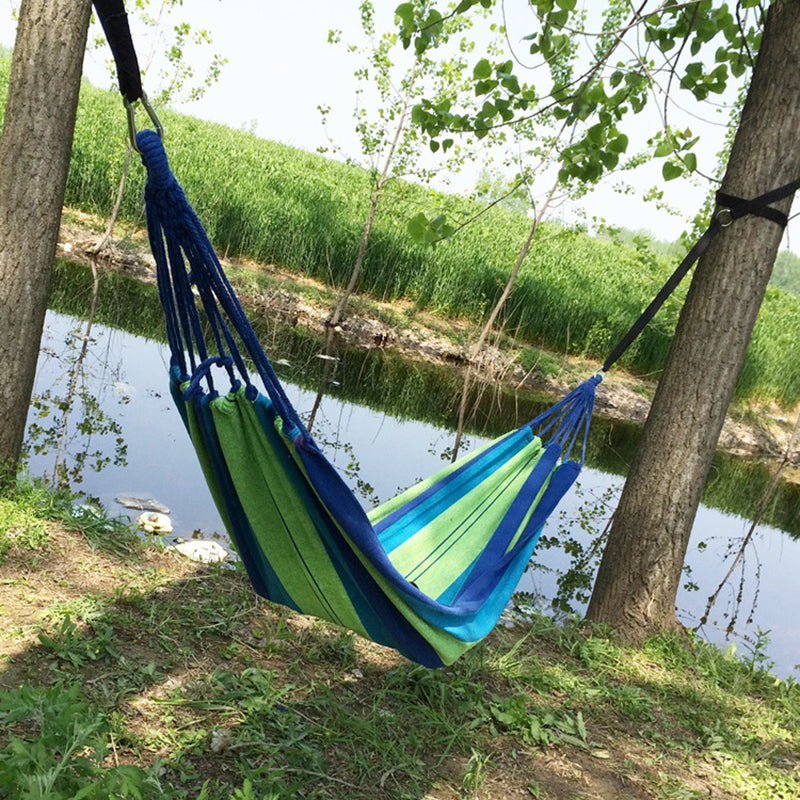 Hamac de camping portable et pliable en toile, 280 x 80 cm
- 280*80cm  Camping Portable Outdoor Hammock Folding Single Hanging Canvas Hammock