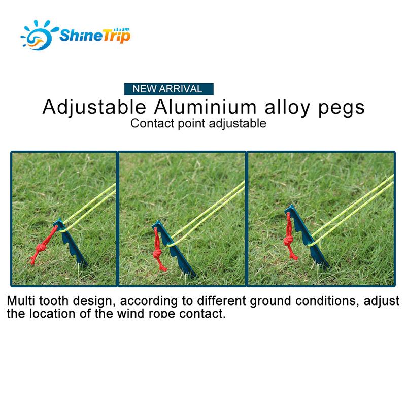 Lot de 6 piquets de tente en alliage d'aluminium à point tactile Multi-dents Super légers crochet de tente de camping ou autre.                           - 6pcs/lot adjustable touch point aluminum alloy tent pegs Multi tooth  Super light stake