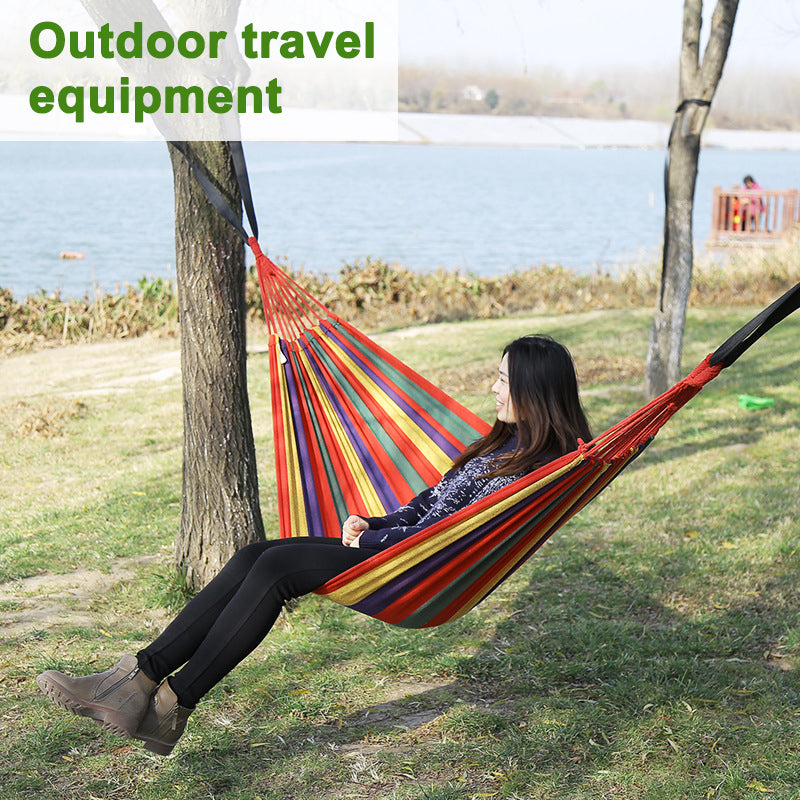 Hamac de camping portable et pliable en toile, 280 x 80 cm
- 280*80cm  Camping Portable Outdoor Hammock Folding Single Hanging Canvas Hammock