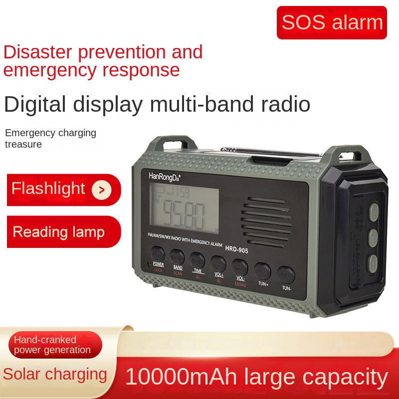 Prévention des catastrophes et urgences par radio, radio pleine bande, recharge solaire, éclairage mobile
- Radio disaster prevention and emergency full band radio solar charging lighting mobile
